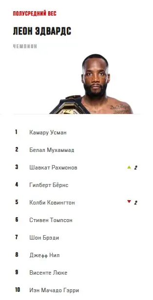 Рейтинг UFC