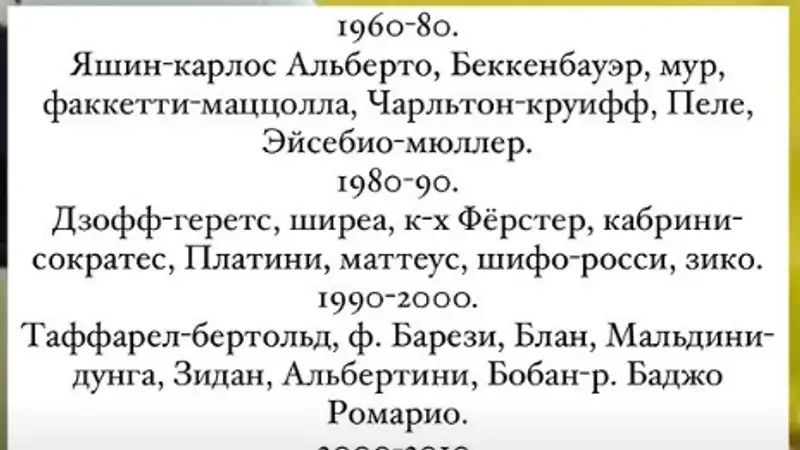 Адиев назвал символическую сборную всех времён