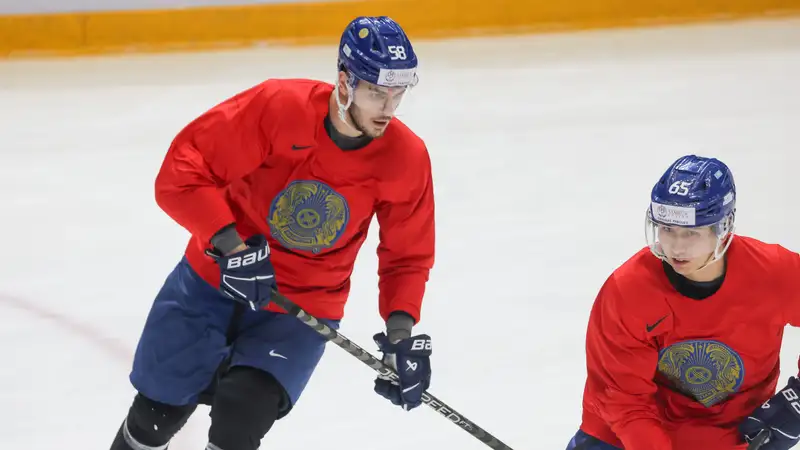 Тренировка сборной Казахстана по хоккею