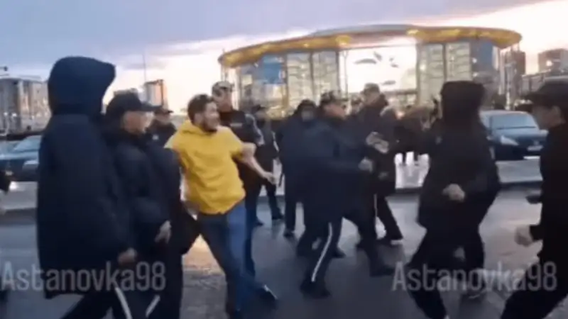 Драка фанатов в Астане