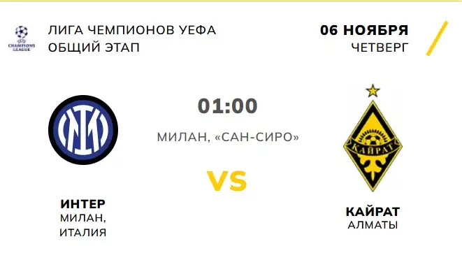 Интер Интер - Кайрат