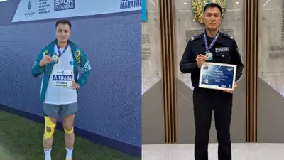 Полицеский пробежал марафон в Стамбуле 