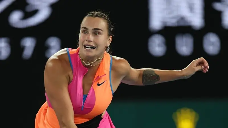 Арина Соболенко сравнивает счёт в финальном матче АО-2026 против Елены Рыбакиной