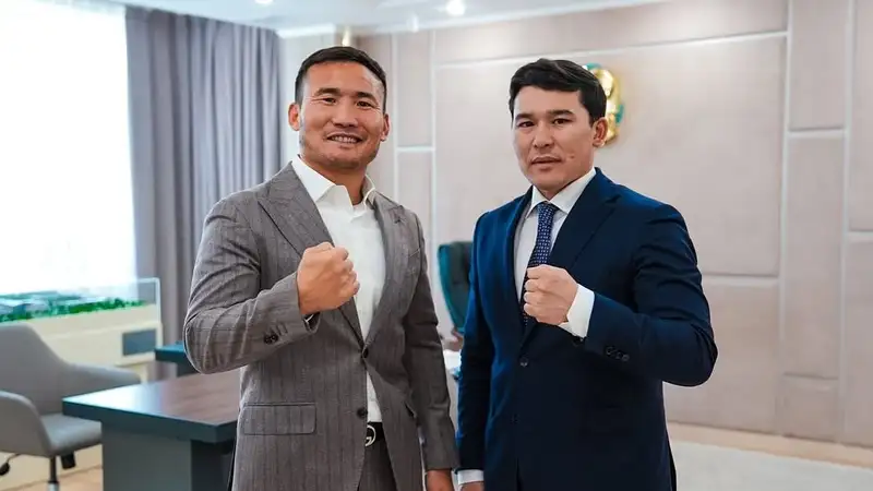 Канат Ислам и министр спорта РК Ербол Мырзабосынов