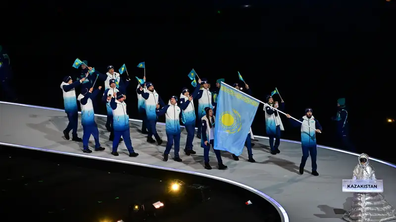 Спортсмены Казахстана на церемонии открытия зимних Олимпийских игр 2026 года