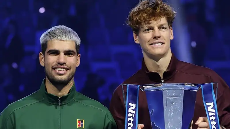 Карлос Алькарас и Янник Синнер на Итоговом турнире ATP