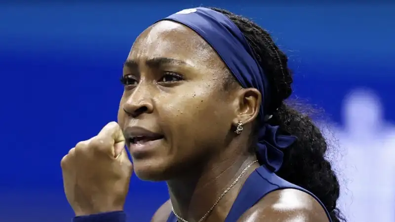 Кори Гауфф во время матче первого круга US Open-2026
