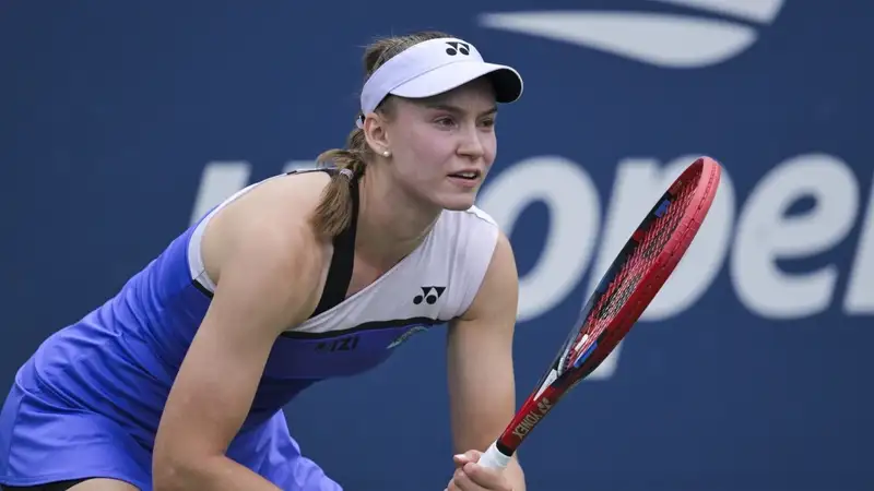 Елена Рыбакина во время матча второго круга US Open