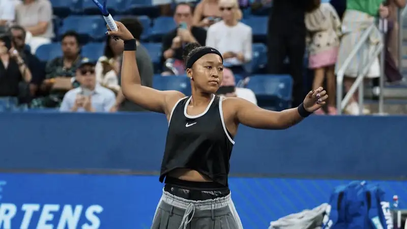 Наоми Осака перед тренировкой на одним из матчей US Open-2026