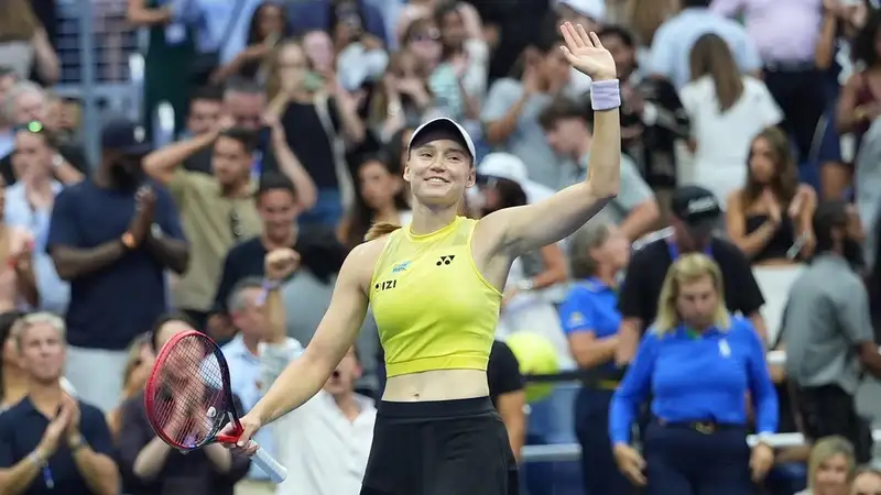 Елена Рыбакина после победы в финале US Open