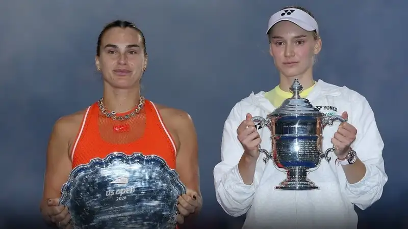 Елена Рыбакина и Арина Соболенко в финале US Open-2026