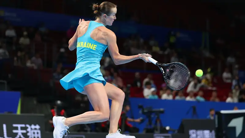 Элина Свитолина в матче за сборную Украины 